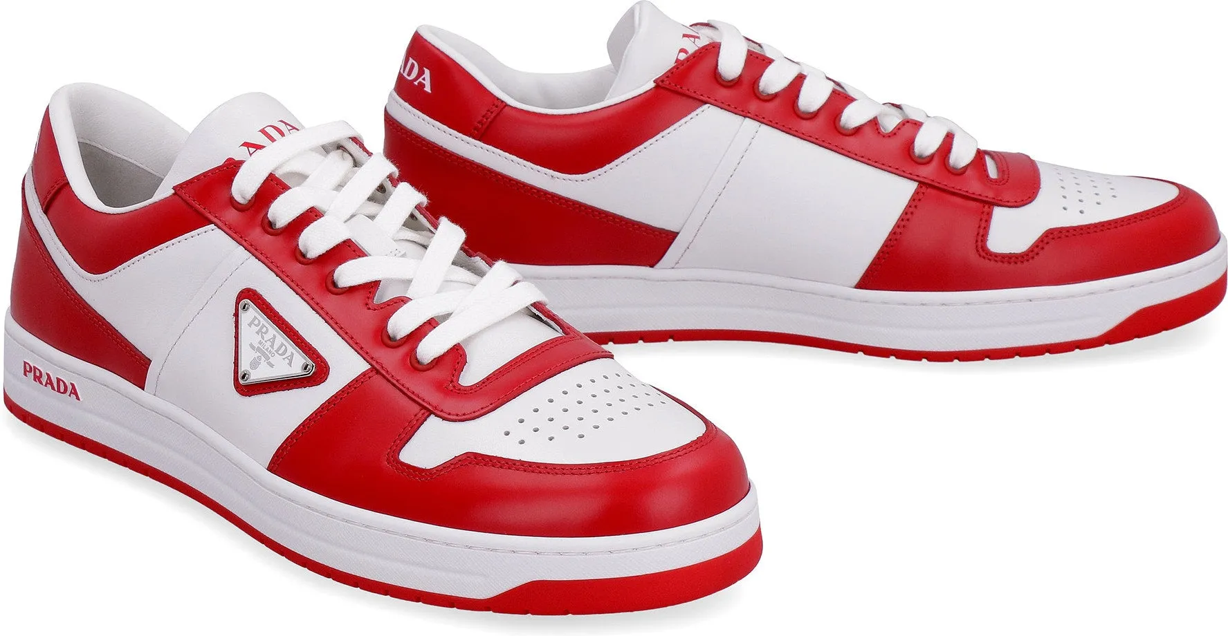 Prada Logo Patch Canvas Sneakers.