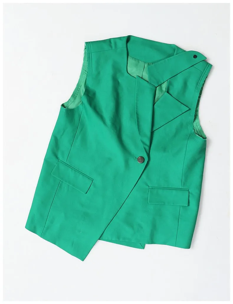 Pre Order:  Asymmetrical Sleeveless Vest