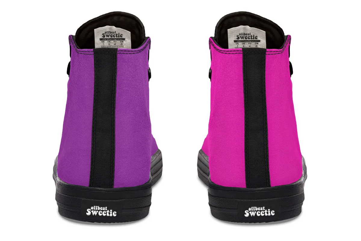 Purple And Pink Mismatch High Tops