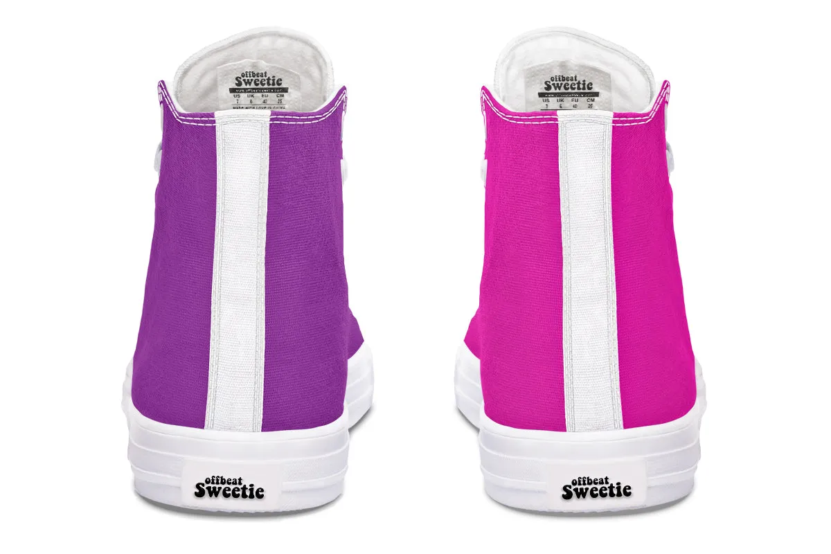 Purple And Pink Mismatch High Tops