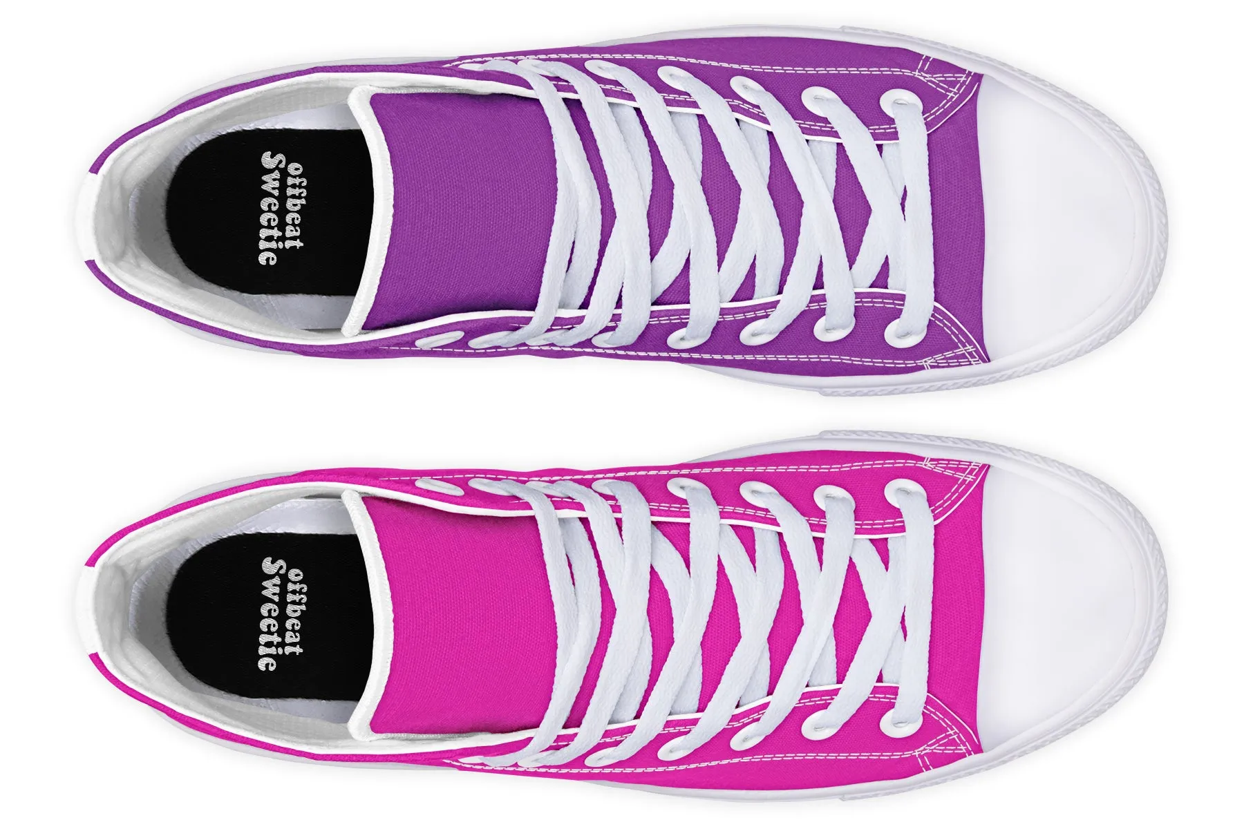 Purple And Pink Mismatch High Tops