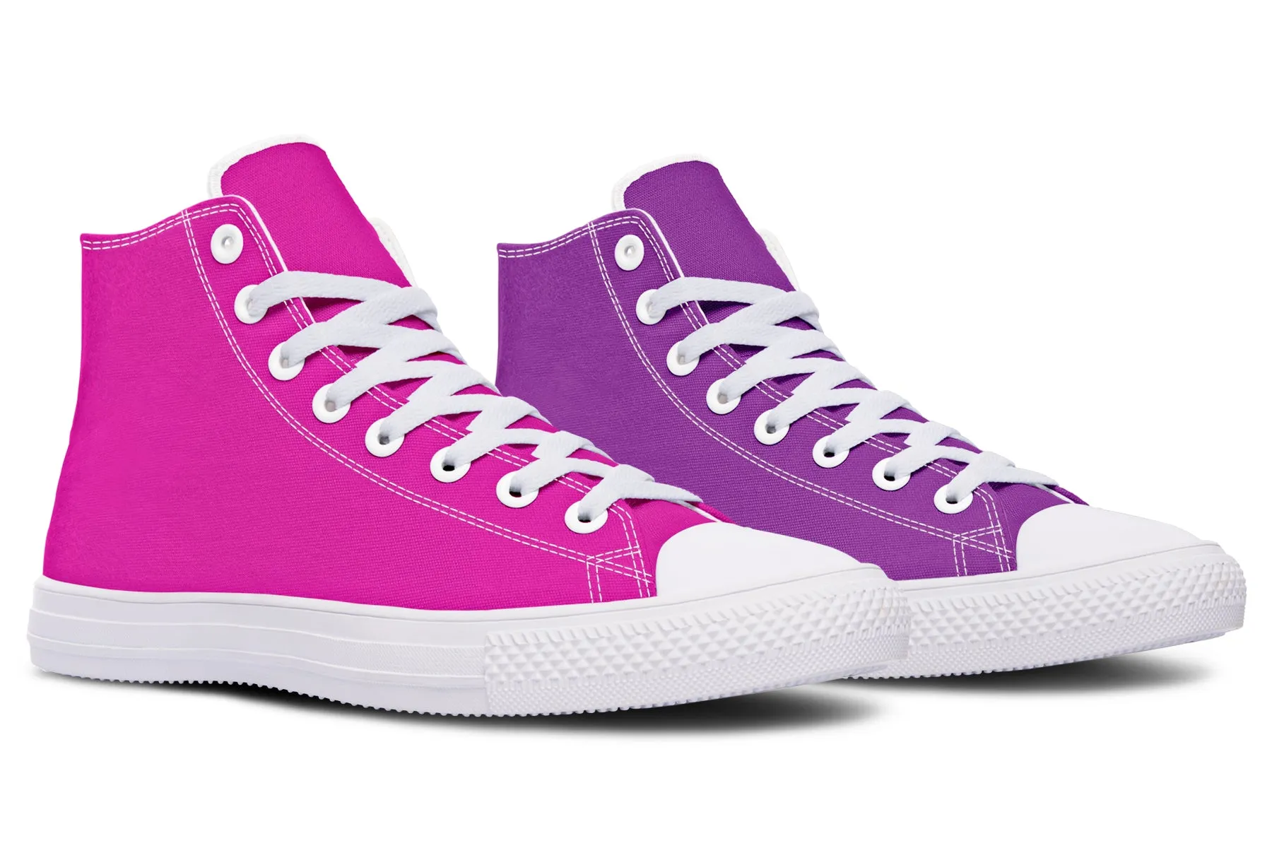 Purple And Pink Mismatch High Tops