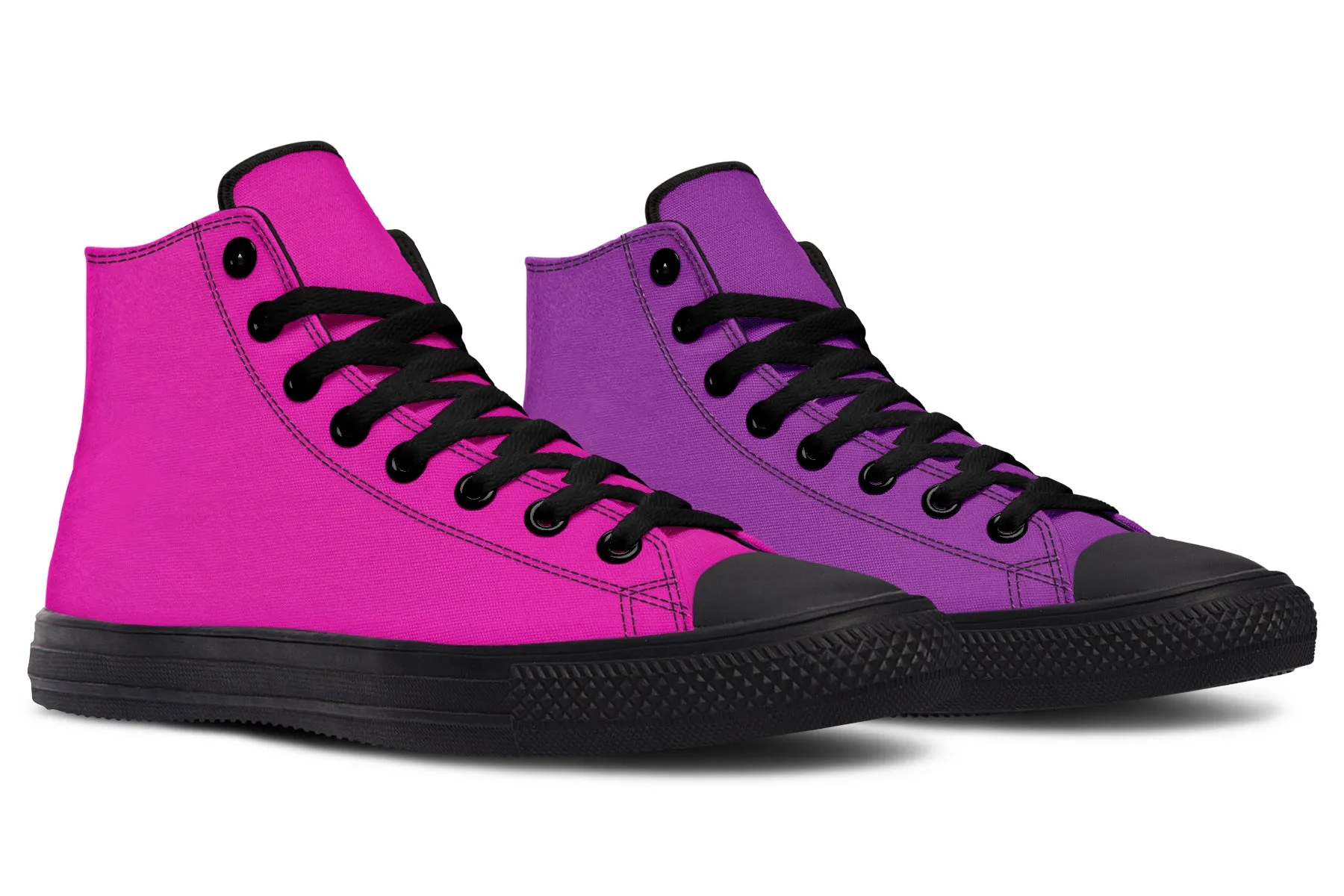 Purple And Pink Mismatch High Tops