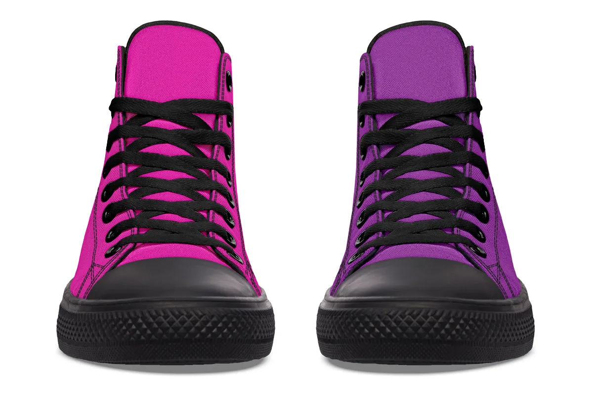 Purple And Pink Mismatch High Tops