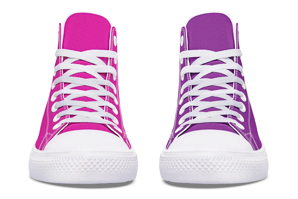 Purple And Pink Mismatch High Tops