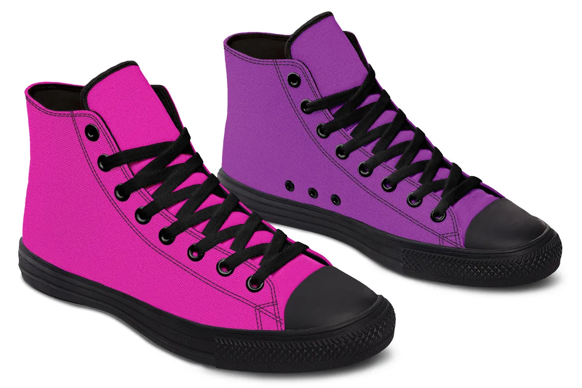 Purple And Pink Mismatch High Tops