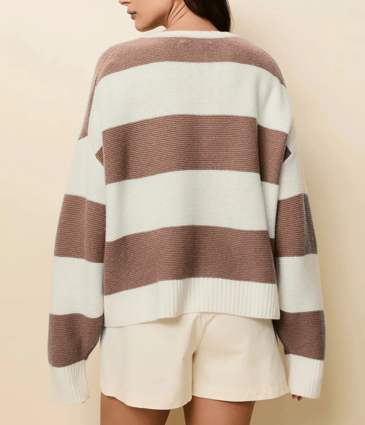 Reva Pullover in Camel Stripe