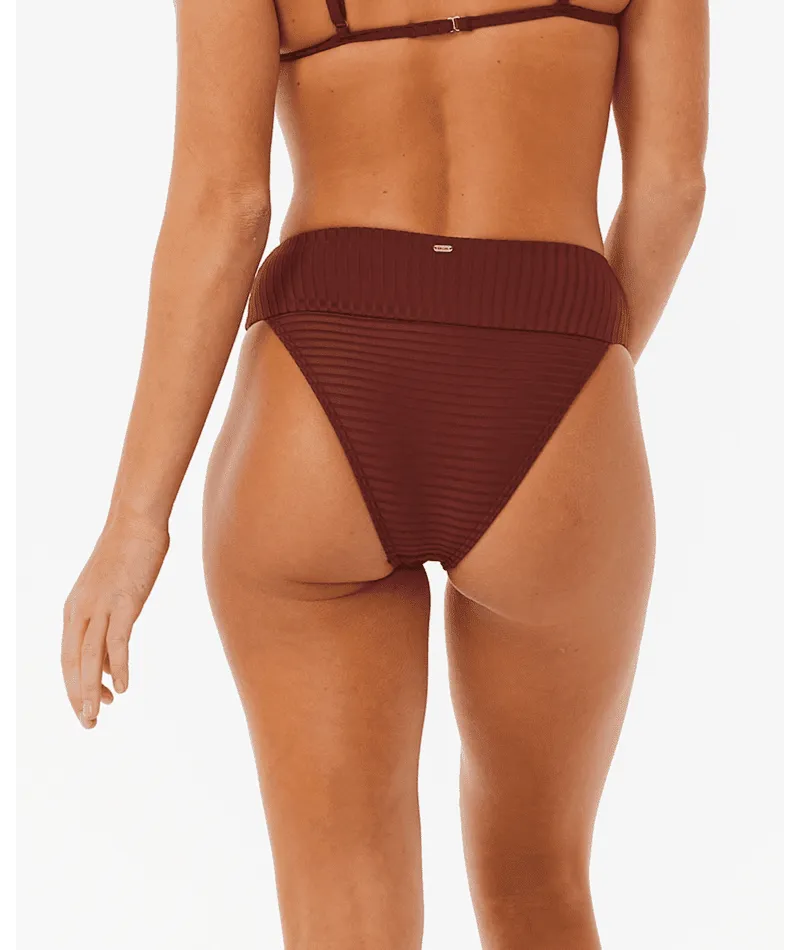 RIP CURL Women's Premium Surf High Cheeky Bikini Bottoms Plum