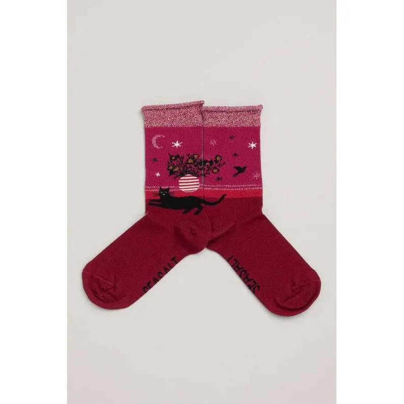 Seasalt Snowy Scenes Socks Hearth Dulse