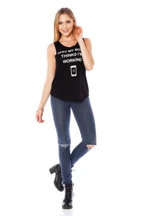 Sleeveless Tank Top Graphic Tees Black Whiskey