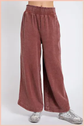 Smocked Mineral Washed Bottoms | Final Sale
