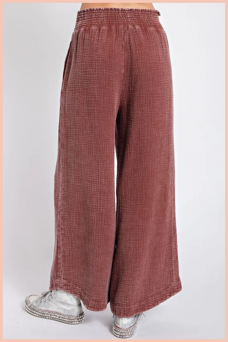Smocked Mineral Washed Bottoms | Final Sale