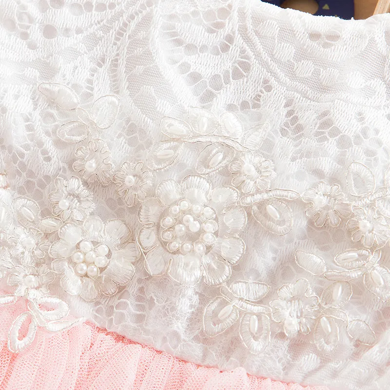 Summer Dresses For Girl 2019 Girls Clothing White Beading Princess Party Dress Elegant Ceremony 4 5 6 Years Teenage Girl Costume