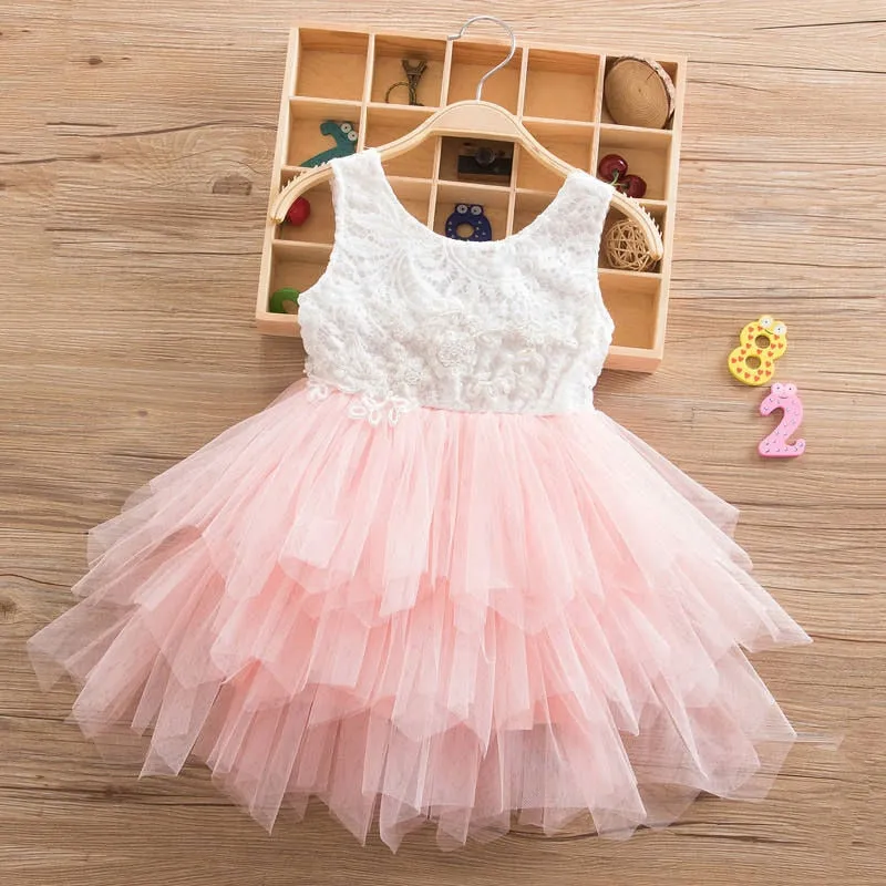 Summer Dresses For Girl 2019 Girls Clothing White Beading Princess Party Dress Elegant Ceremony 4 5 6 Years Teenage Girl Costume