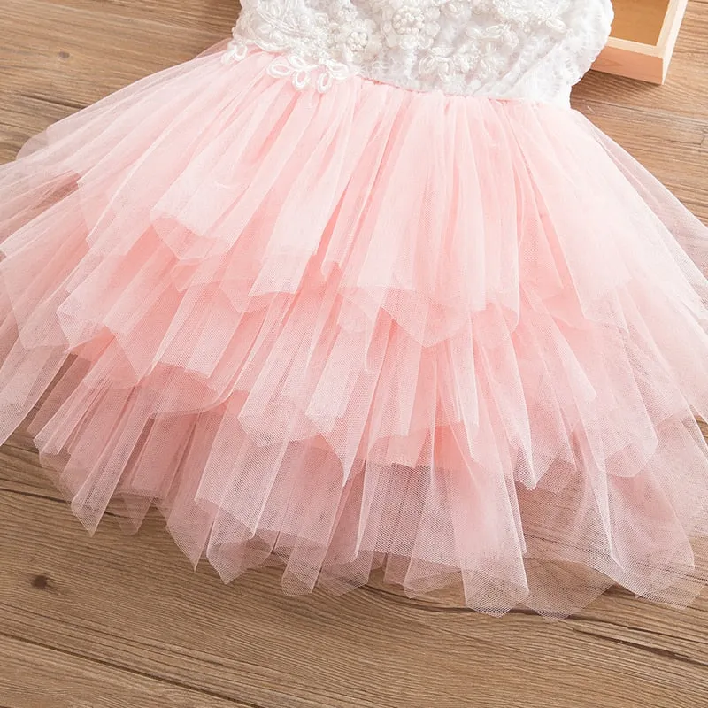 Summer Dresses For Girl 2019 Girls Clothing White Beading Princess Party Dress Elegant Ceremony 4 5 6 Years Teenage Girl Costume
