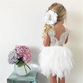Summer Dresses For Girl 2019 Girls Clothing White Beading Princess Party Dress Elegant Ceremony 4 5 6 Years Teenage Girl Costume