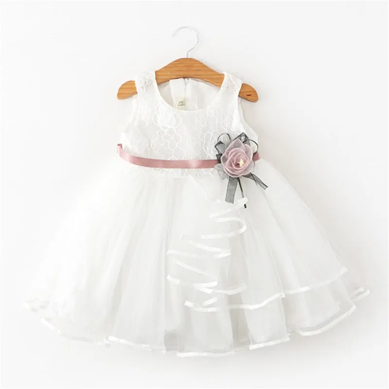 Summer Dresses For Girl 2019 Girls Clothing White Beading Princess Party Dress Elegant Ceremony 4 5 6 Years Teenage Girl Costume