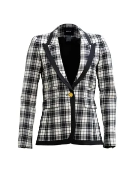 Taped Peaked Lapel Blazer in Black and White
