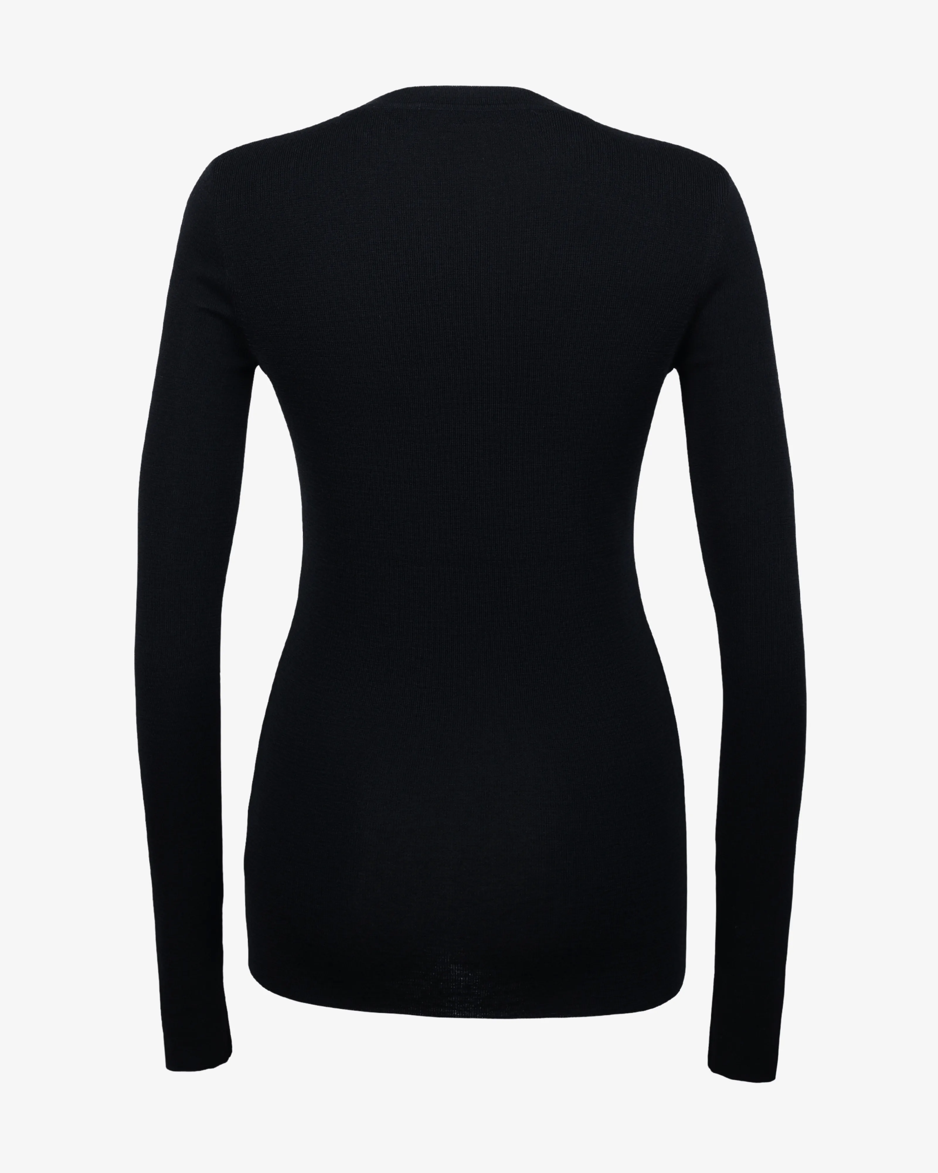 The Merino Thumbhole Crewneck - Black