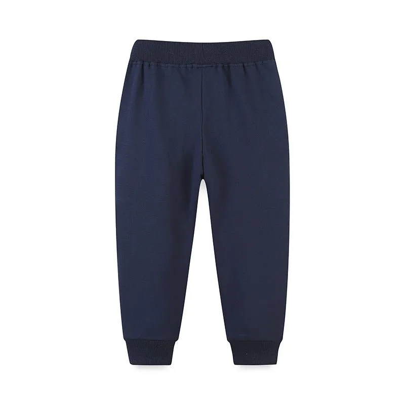 Toddler/Kid Boy Construction Truck Embroideries Casual Pants